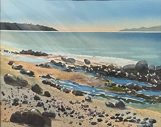 Enda Bardell painting Extension, Point Grey Foreshore Art Works Gallery