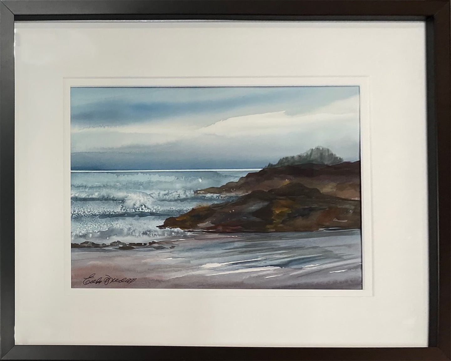Enda Bardell painting Headland, Pacific Rim BC, framed Art Works Gallery