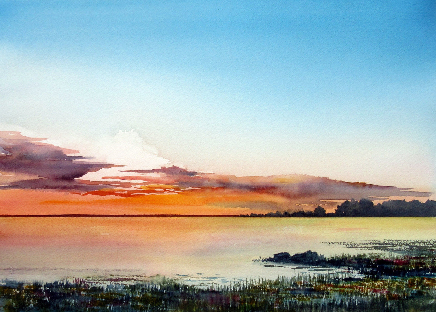 Enda Bardell painting RESTFULNESS, Iona, Richmond Art Works Gallery