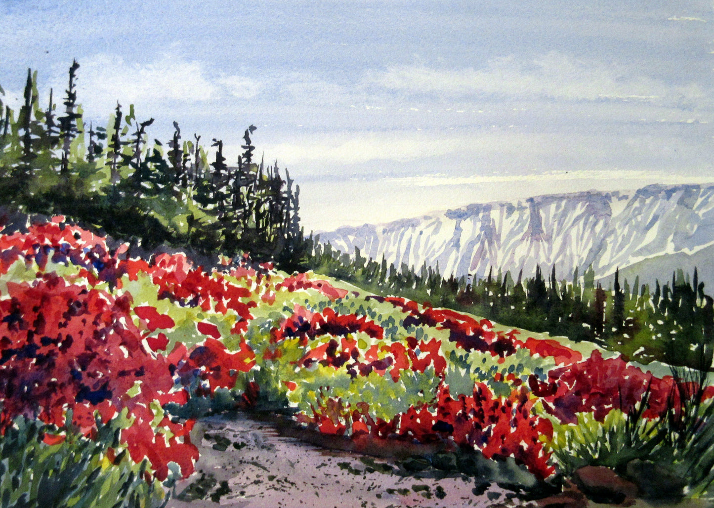 Enda Bardell painting SPLENDOUR, Kluane, YU Art Works Gallery