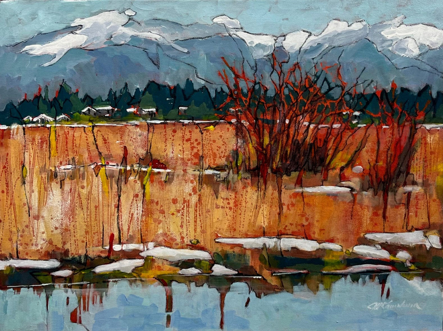 Joyce Kamikura painting A View From Garry Point Art Works Gallery