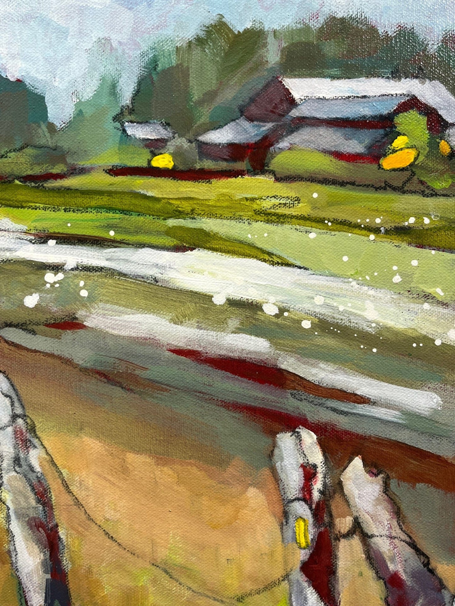 Joyce Kamikura painting Passing By #4 Road Art Works Gallery