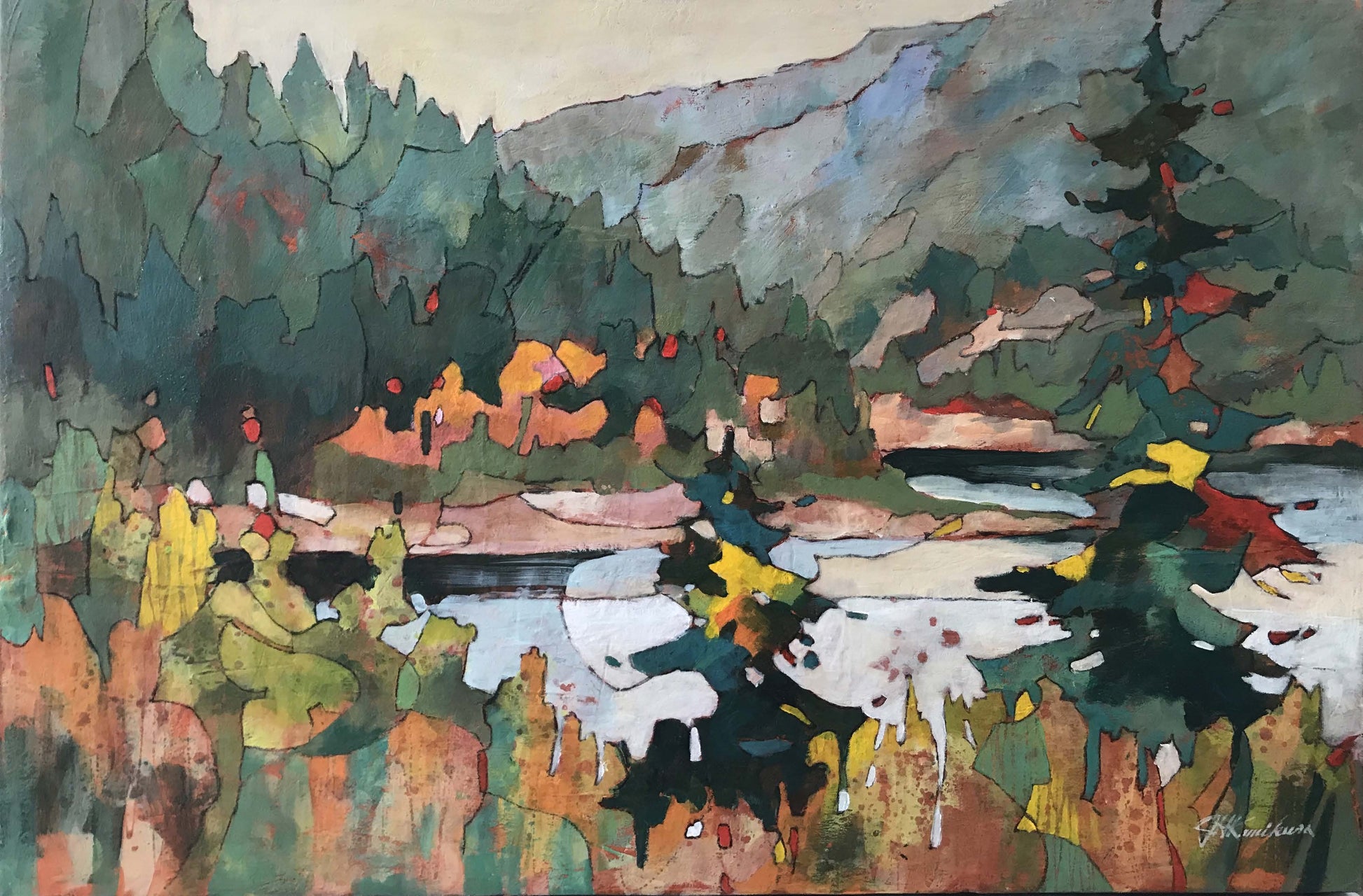 Joyce Kamikura painting Selkirk Range Art Works Gallery