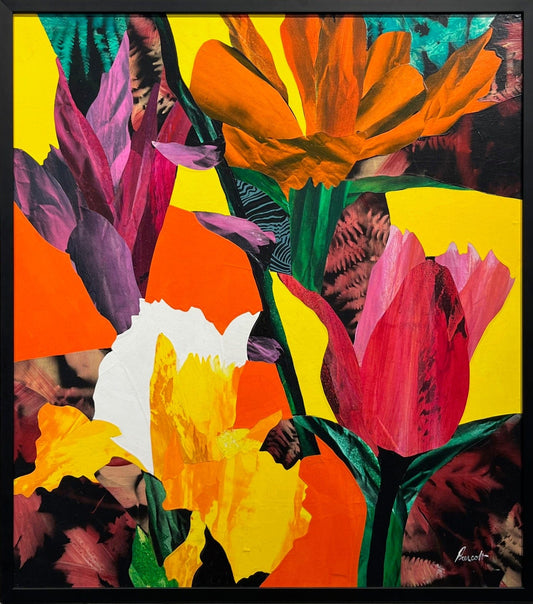 Ken Prescott painting De Koonings Garden, framed Art Works Gallery