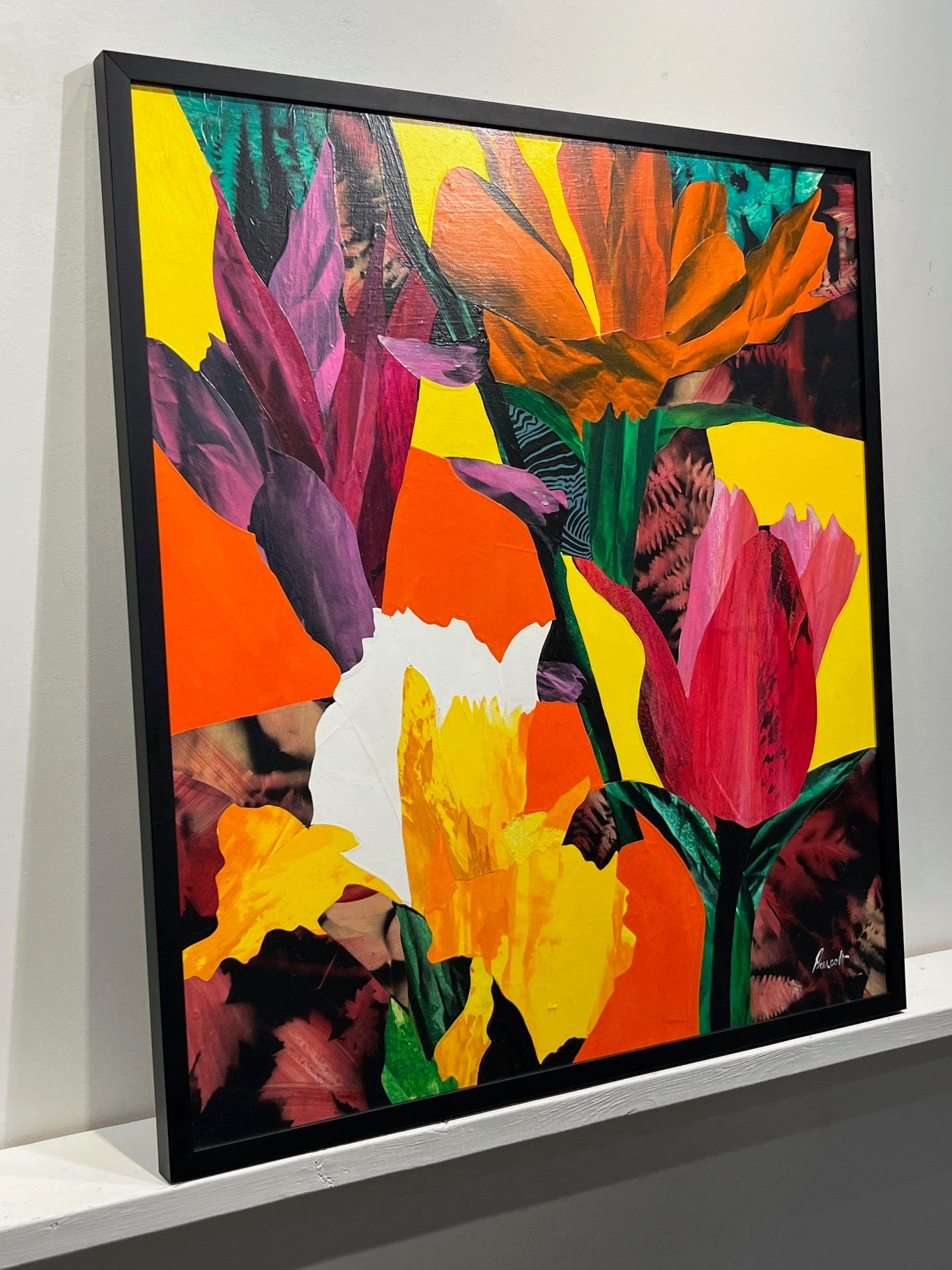 Ken Prescott painting De Koonings Garden, framed Art Works Gallery