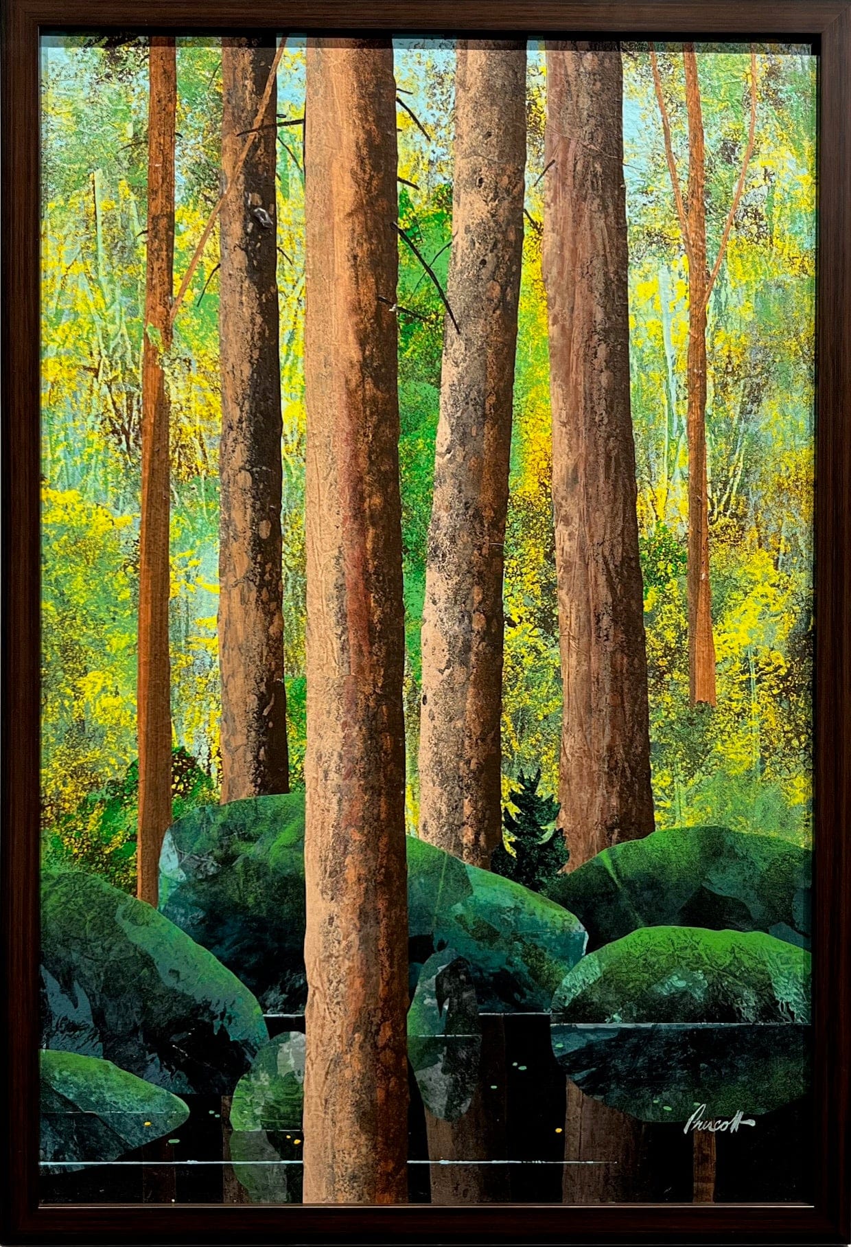 Ken Prescott painting Giants, framed Art Works Gallery