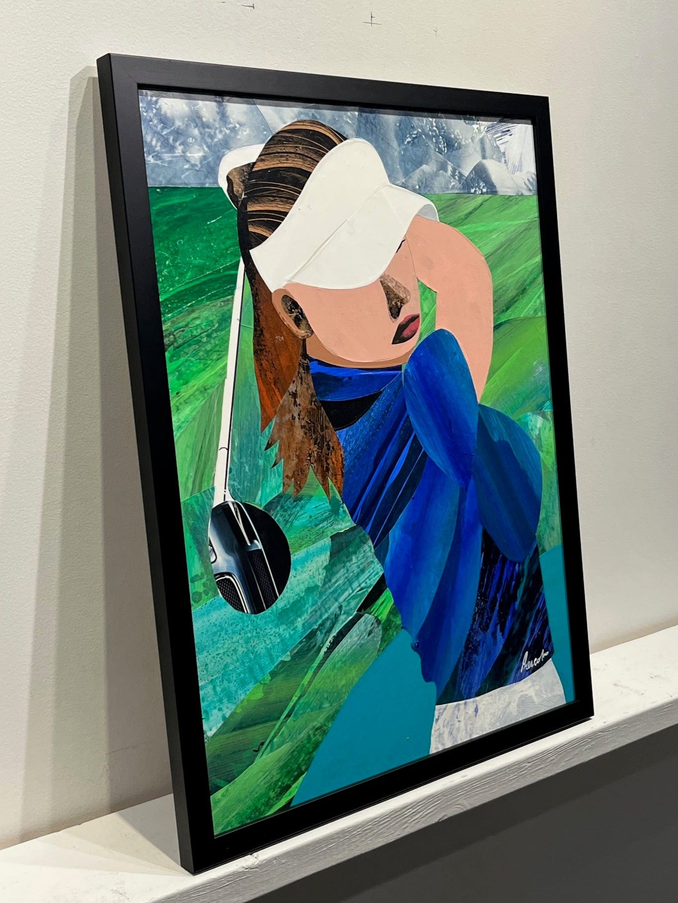 Ken Prescott painting Off The Tee, framed Art Works Gallery