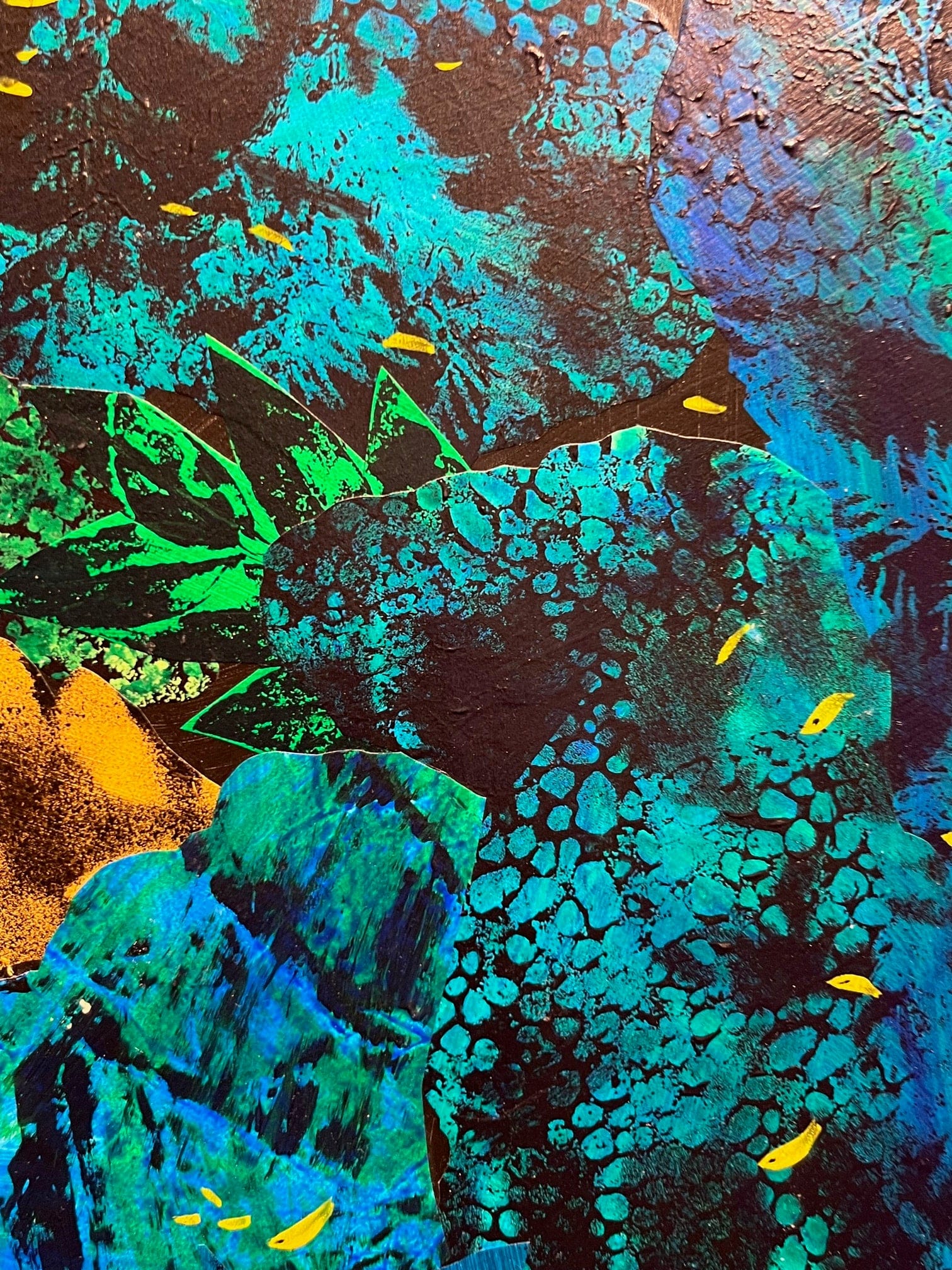 Ken Prescott painting Reef Piece diptych, framed Art Works Gallery