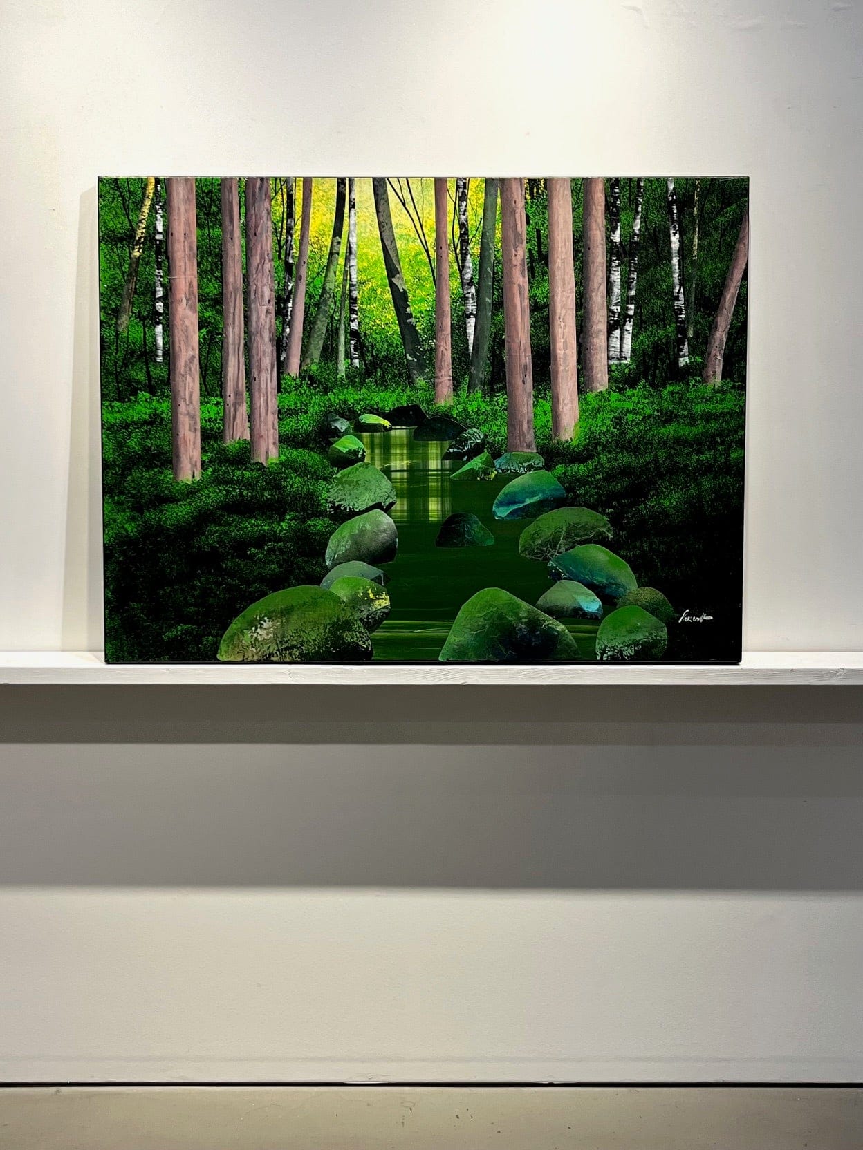 Ken Prescott painting River Through The Woods Art Works Gallery