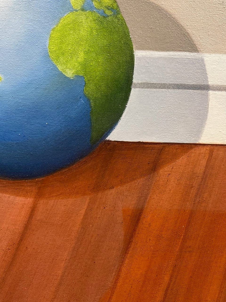 Ken West painting World Up Against The Wall Art Works Gallery
