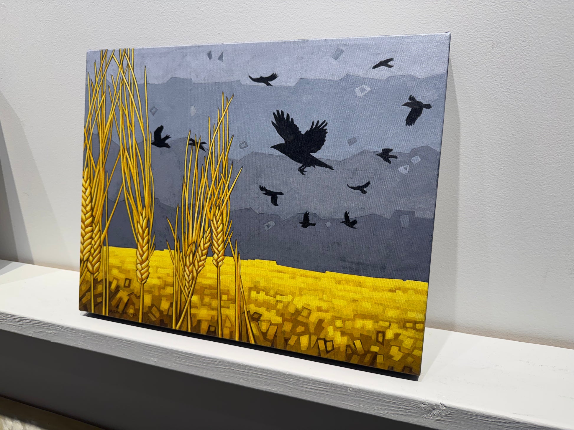 Maxine Wolodko painting Crows in the Wheatfield Art Works Gallery
