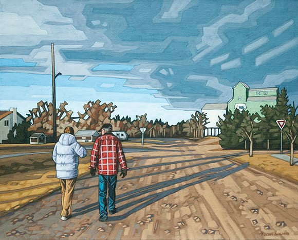 Maxine Wolodko painting Walking with Grampa Art Works Gallery