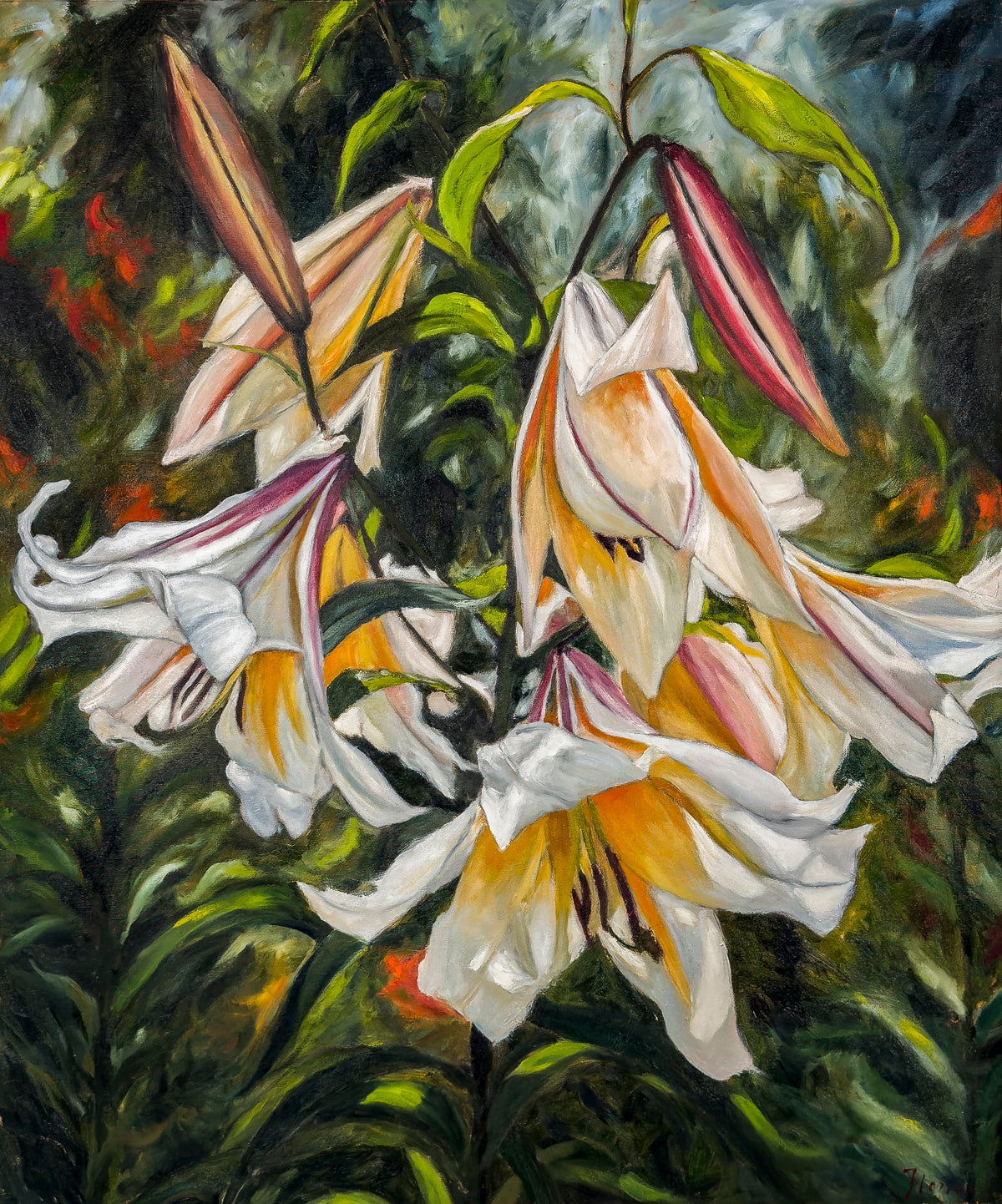 Robert Florian painting Corner of Brilliance - River Springs, Coquitlam, B.C Art Works Gallery
