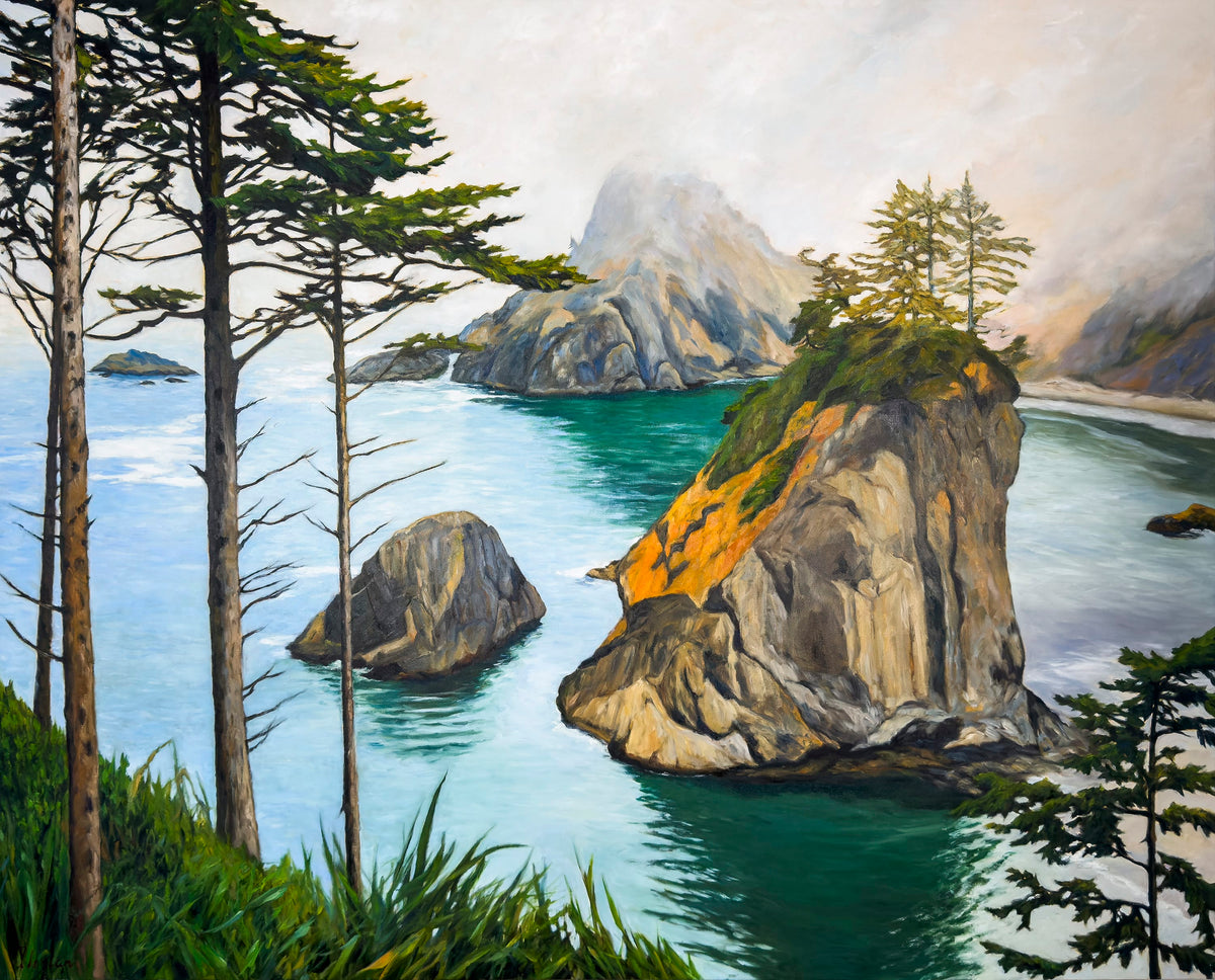 Robert Florian painting Dissolving Shorelines - Samuel H. Boardman Scenic Corridor, Oregon Art Works Gallery