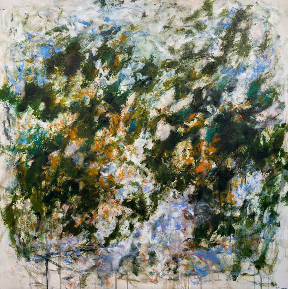 Robert Florian painting In Between and Far Away - California Art Works Gallery