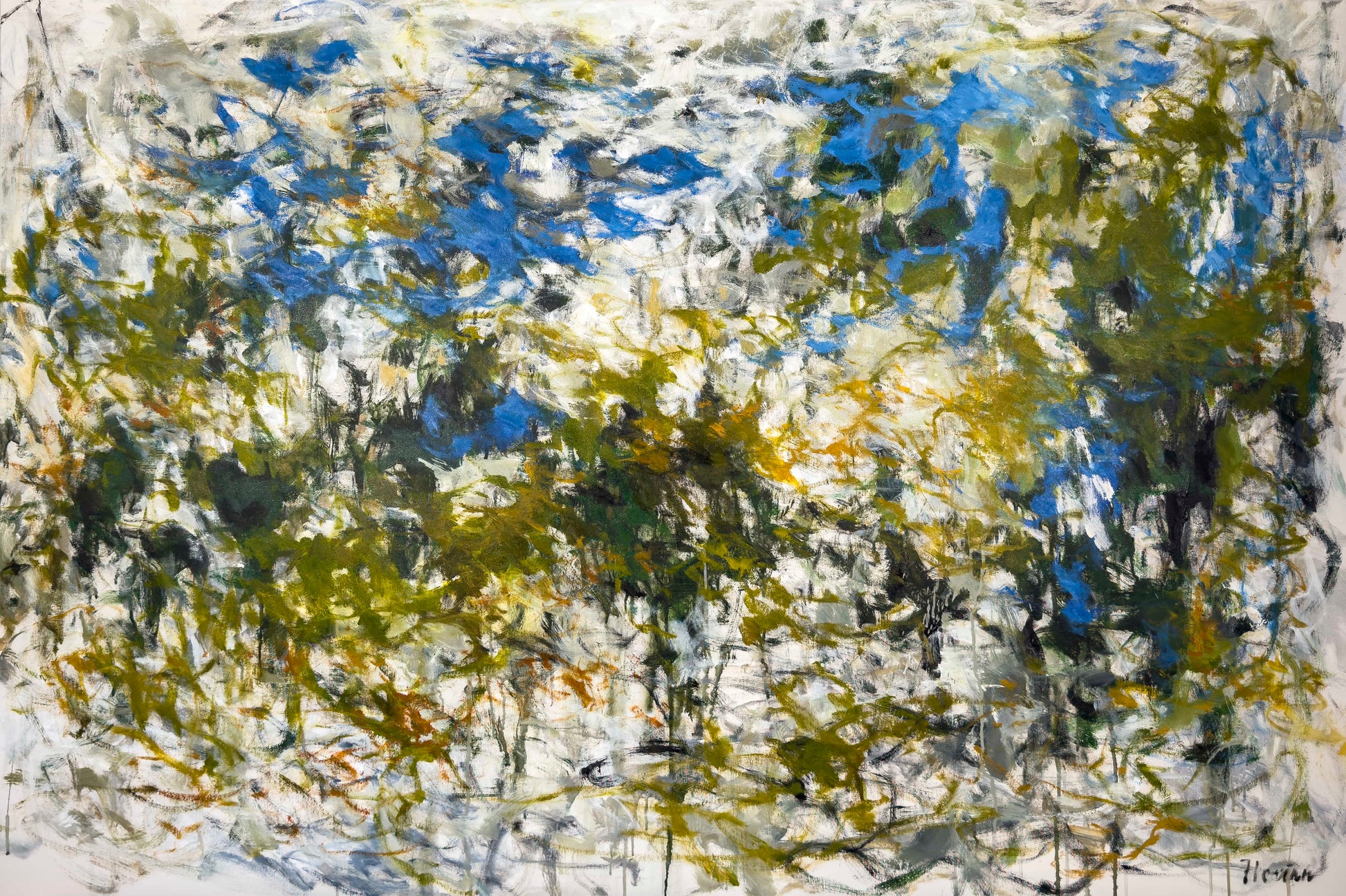 Robert Florian painting Peripheral Vision - Oregon State Art Works Gallery