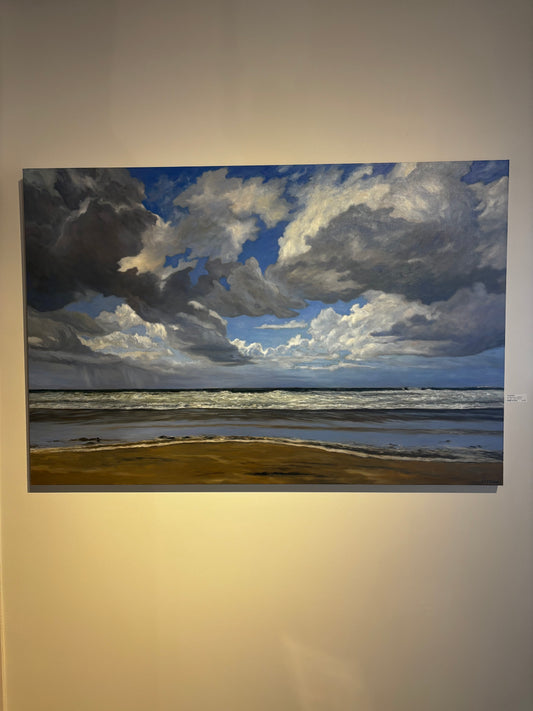 Robert Florian painting The Last Stroll - La Jolla shores, California. Art Works Gallery