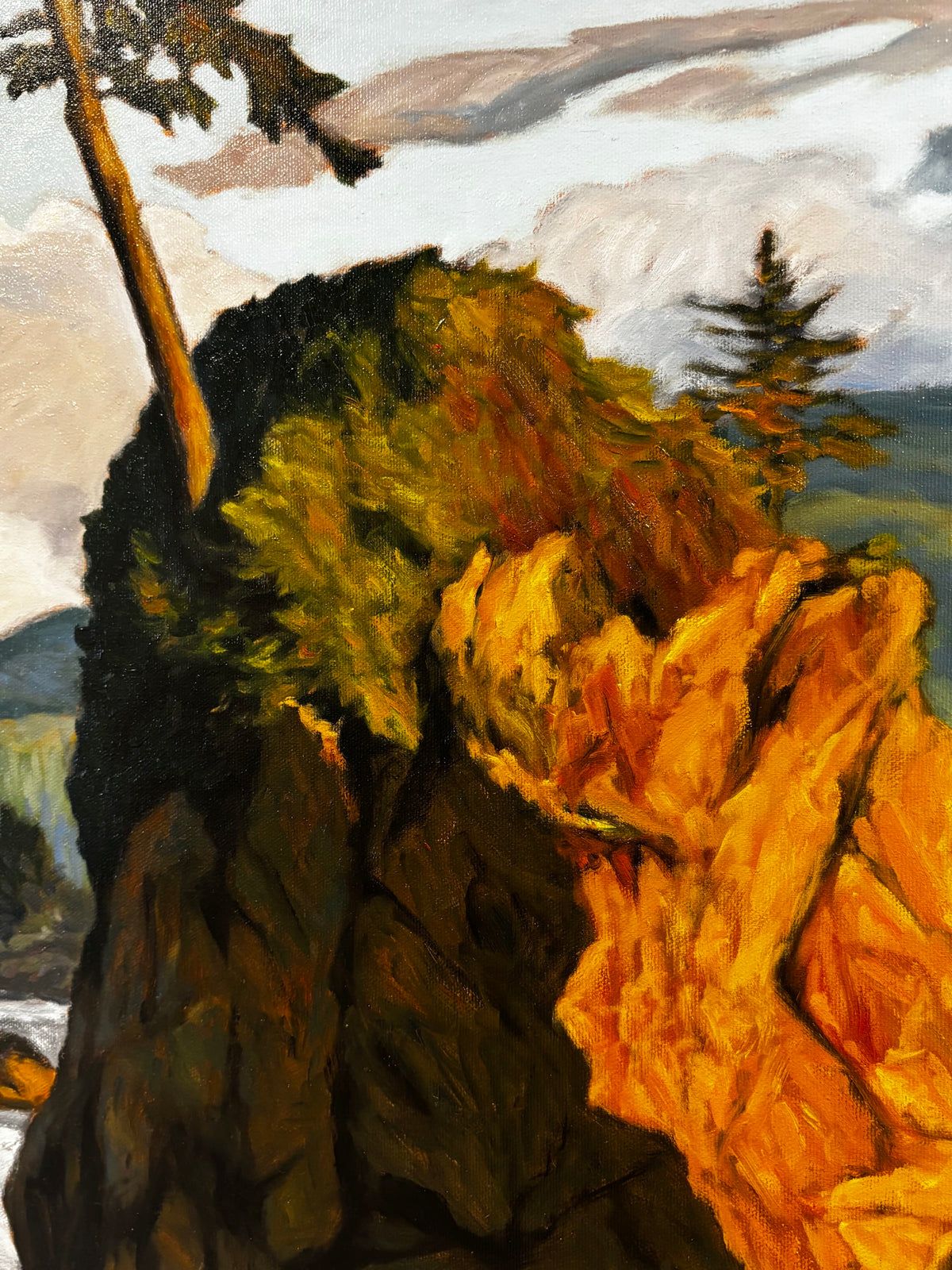 Robert Florian painting Three Graces - Tillamook Bay, Oregon. Art Works Gallery