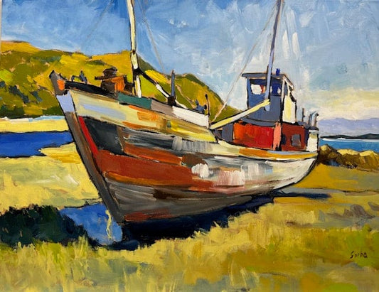 Sacha painting Goelette Entre Terre et Mer (Baie St. Paul) Art Works Gallery