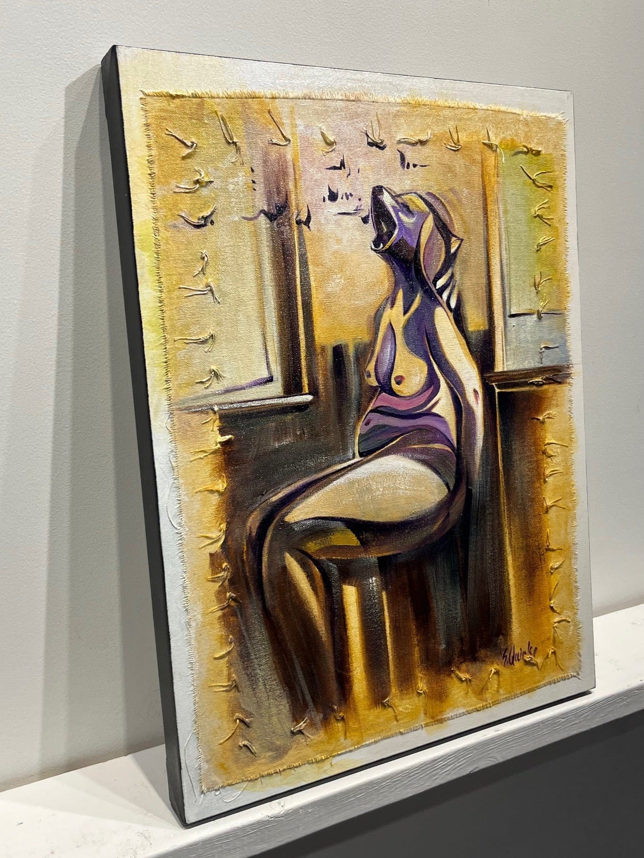 Sharon Quirke painting Purple Voice Art Works Gallery