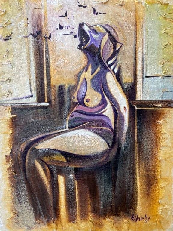 Sharon Quirke painting Purple Voice Art Works Gallery