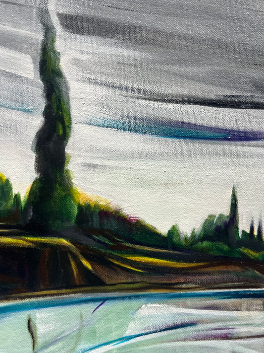 Sharon Quirke painting Sentinel on the Delta Art Works Gallery