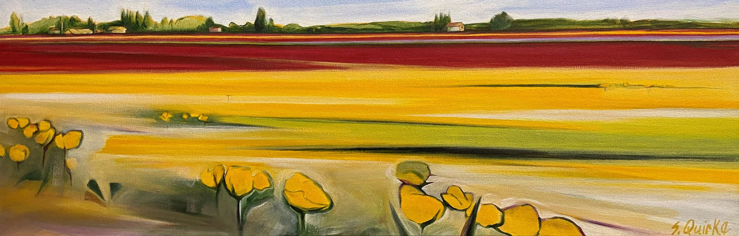 Sharon Quirke painting Tulip Fields #5 Art Works Gallery