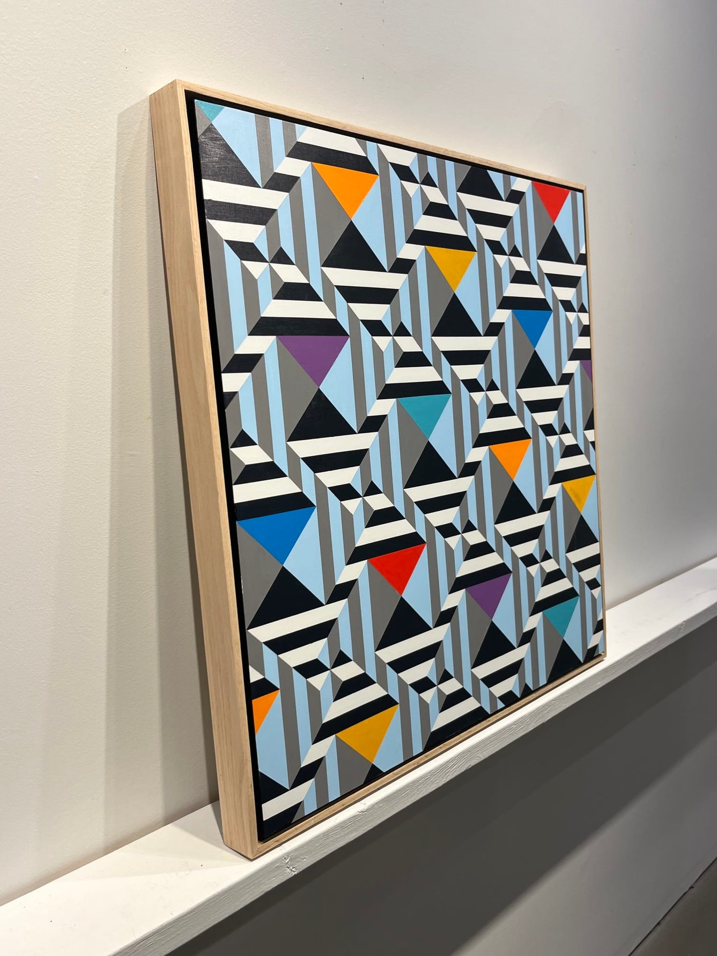 Steve Fortier painting Angled Extensions 2, framed Art Works Gallery