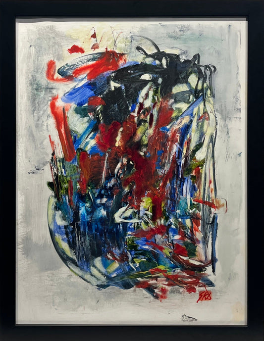 Sue Daniel painting Abstract Composition #2, framed Art Works Gallery