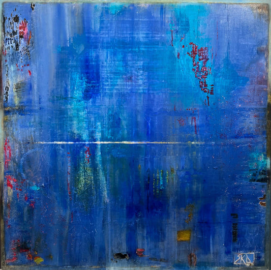 Sue Daniel painting Cobalt Blue (Teal) Art Works Gallery
