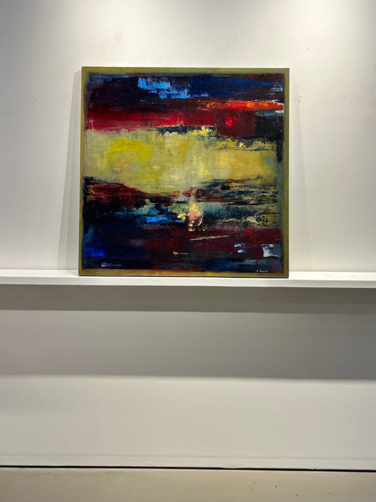 Sue Daniel painting Sunset on Vancouver Island Art Works Gallery