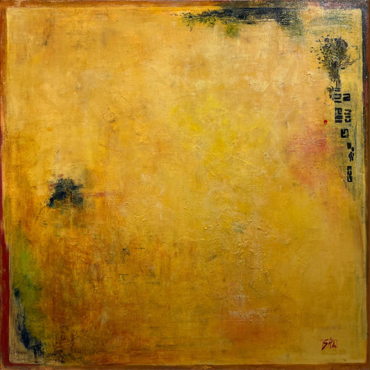 Sue Daniel painting Yellow (Orange, Pink) Art Works Gallery