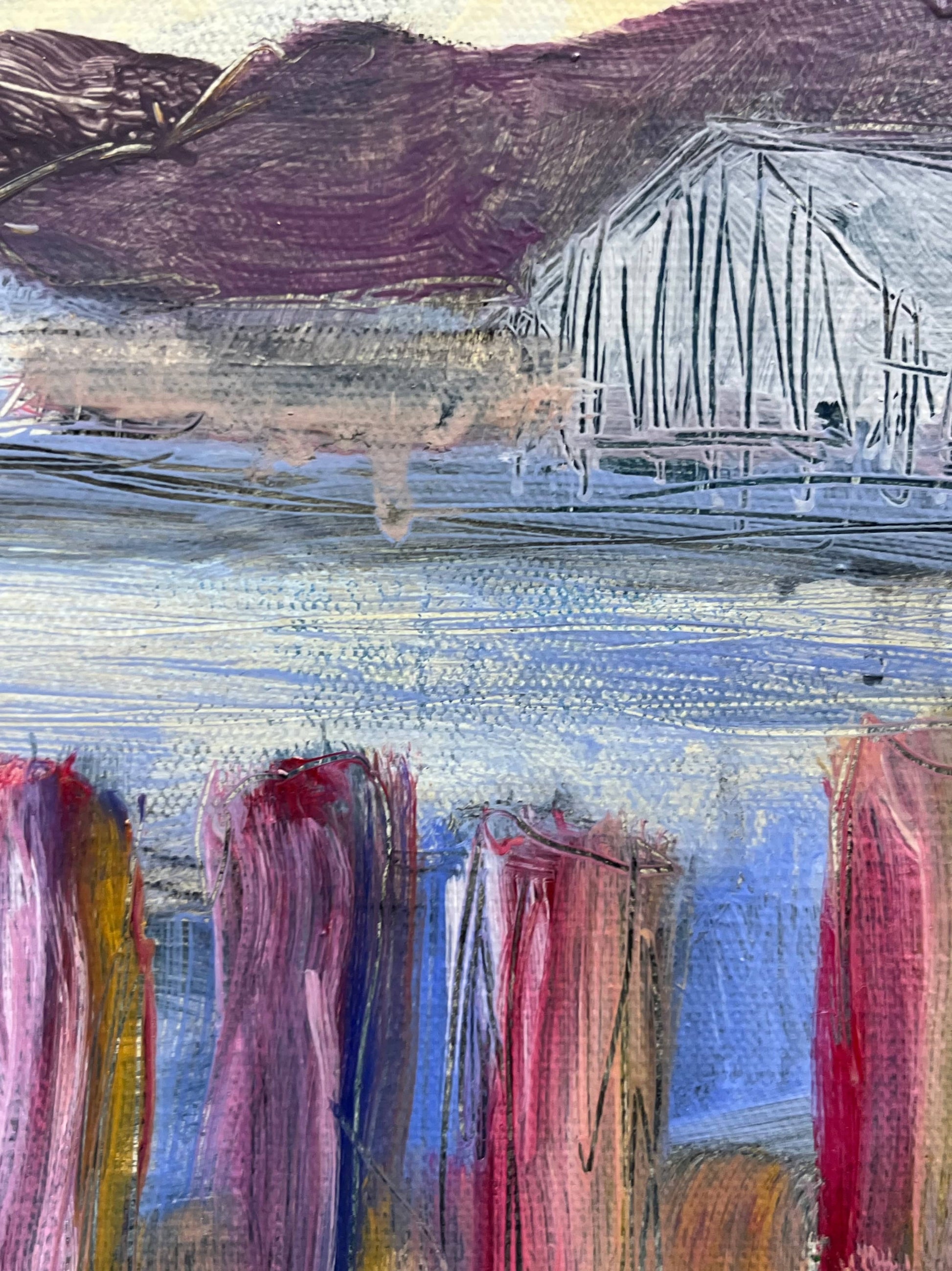 Vern Simpson painting Net Shed, framed Art Works Gallery