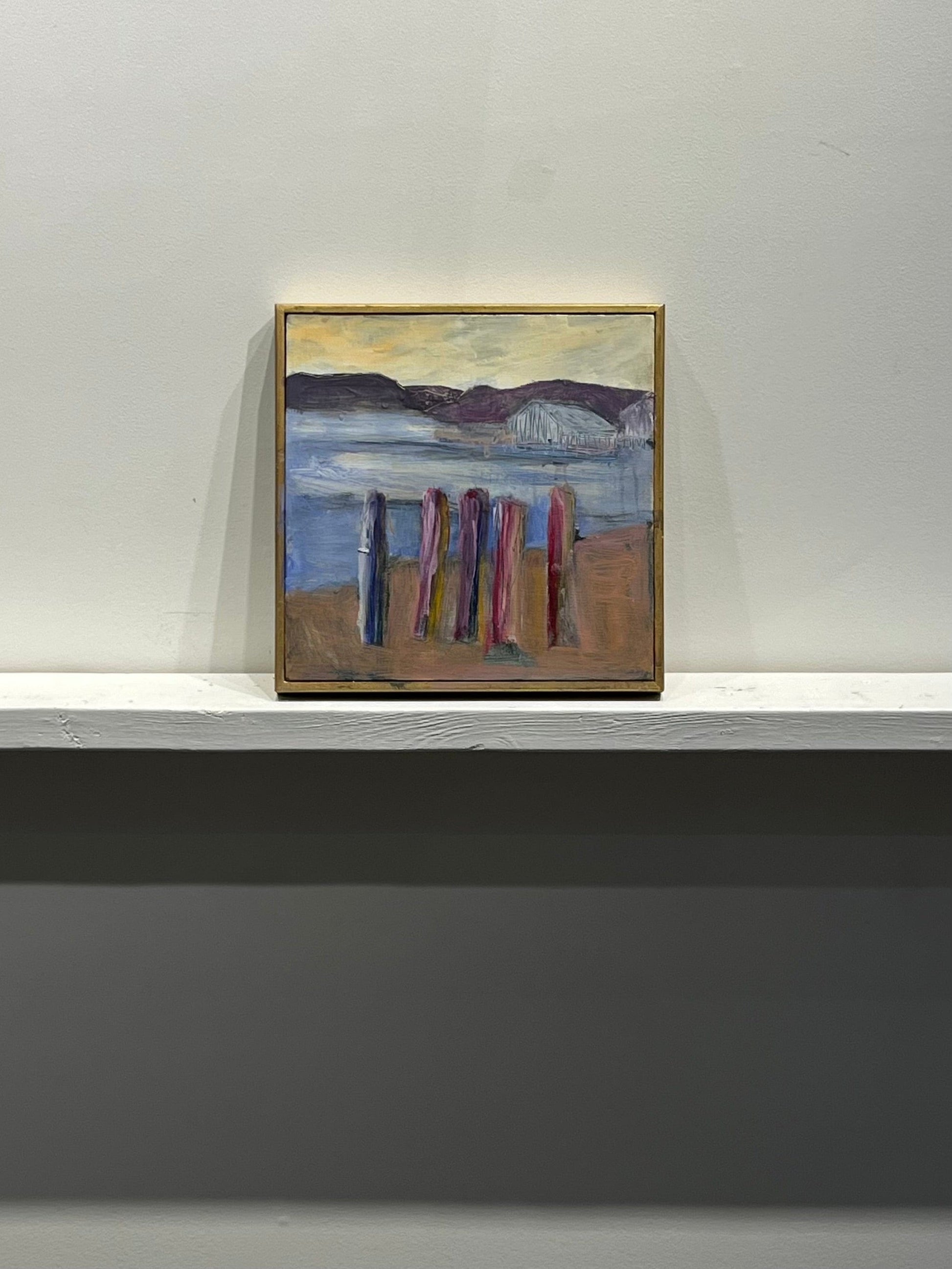 Vern Simpson painting Net Shed, framed Art Works Gallery