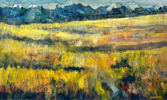 Vern Simpson painting Rocky Mountain Sunrise Art Works Gallery