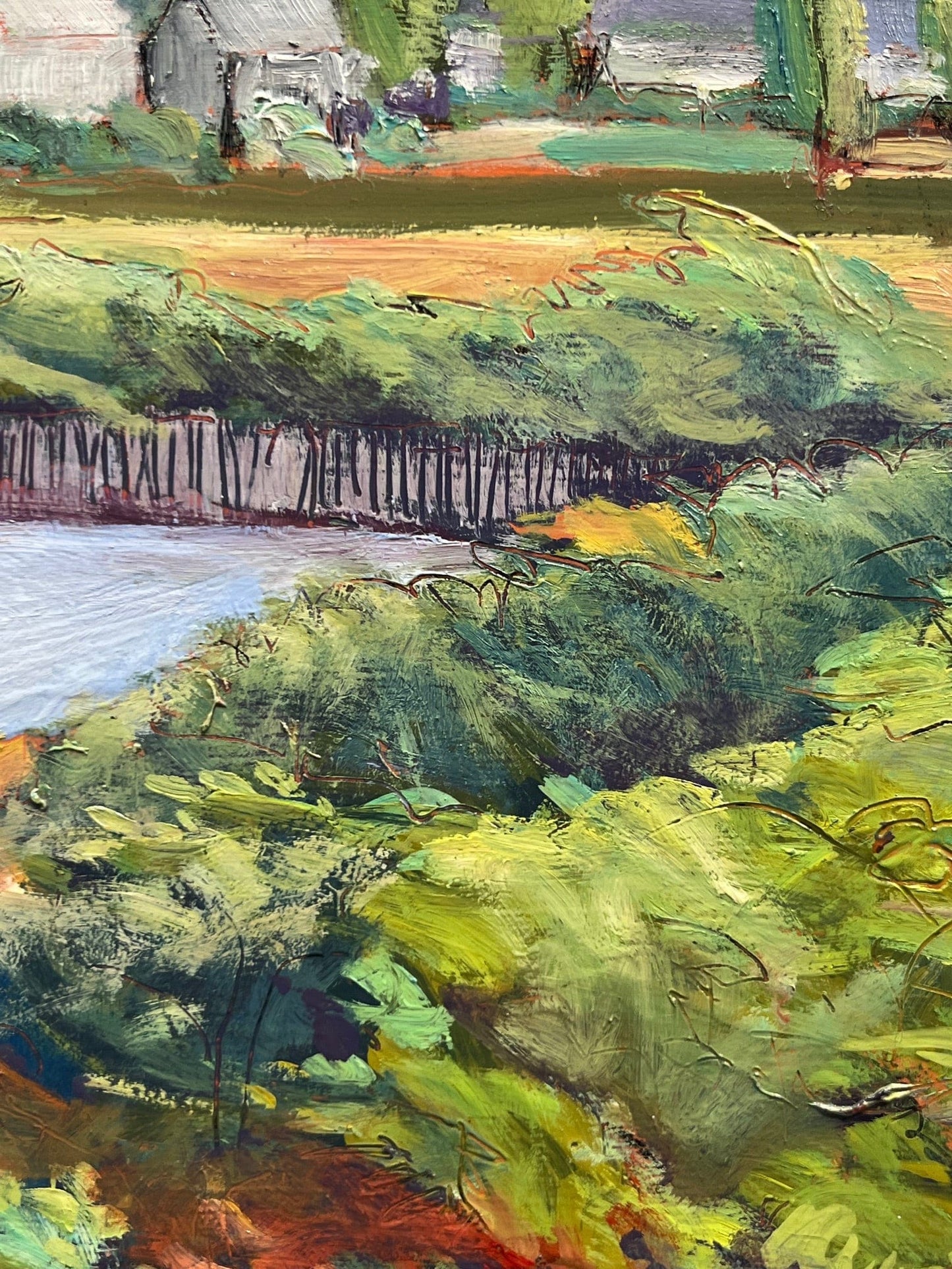 Vern Simpson painting Skagit Fields, framed Art Works Gallery