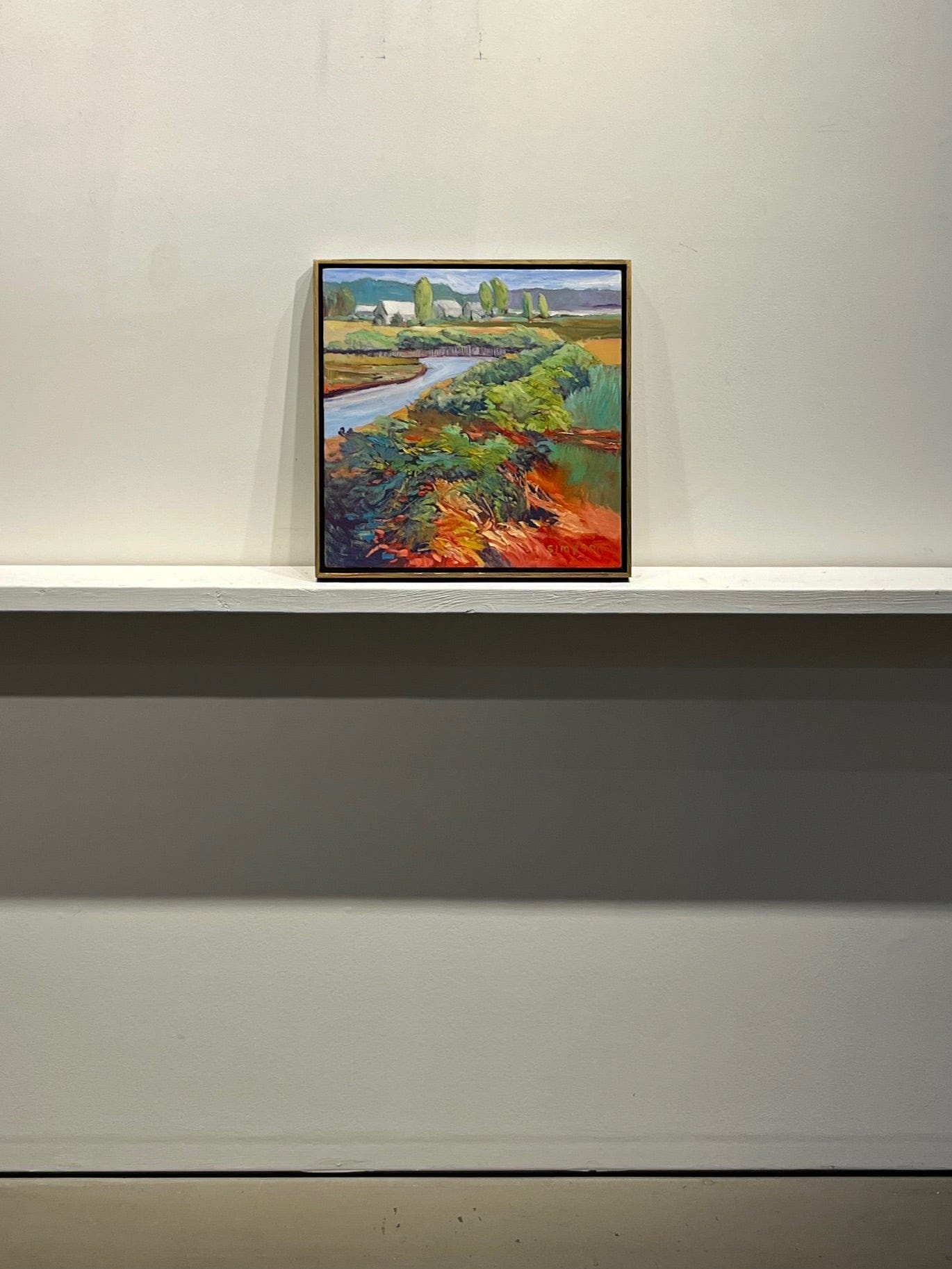 Vern Simpson painting Skagit Fields, framed Art Works Gallery