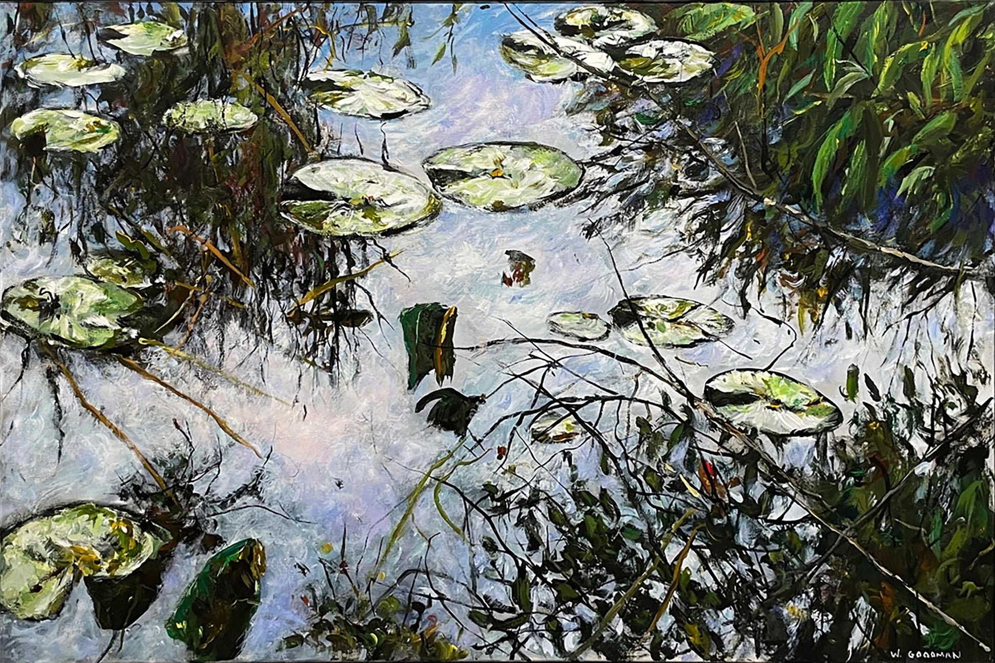 Warren Goodman painting Evening Pond Art Works Gallery