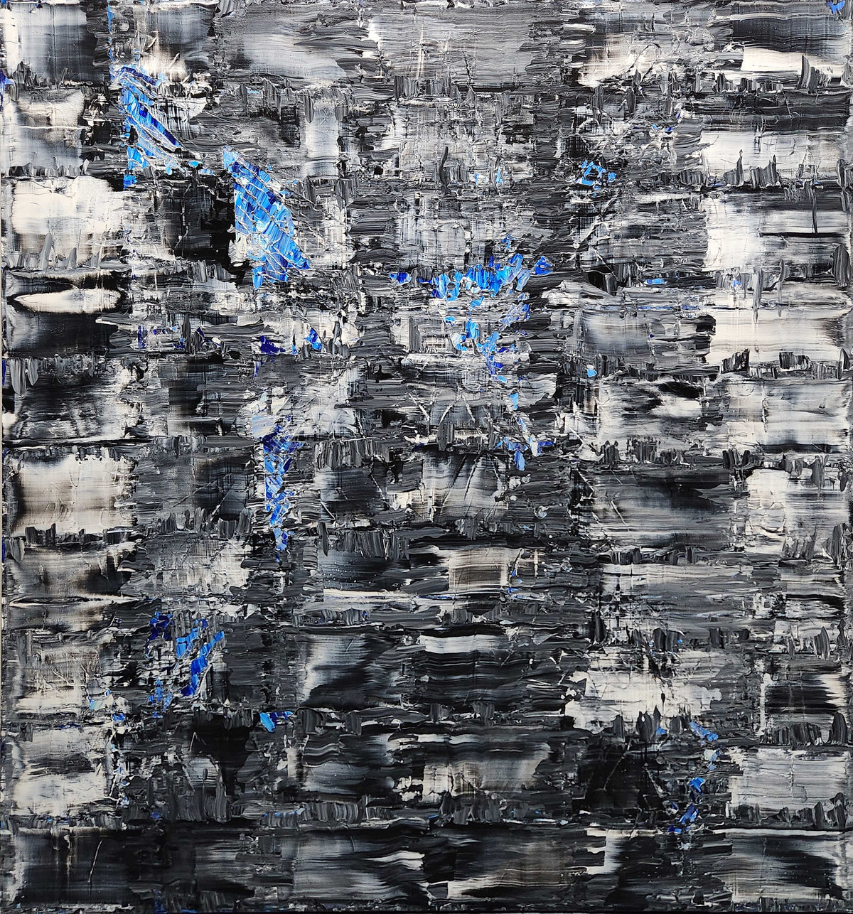 Yuri Padal painting Grey and Blue Art Works Gallery