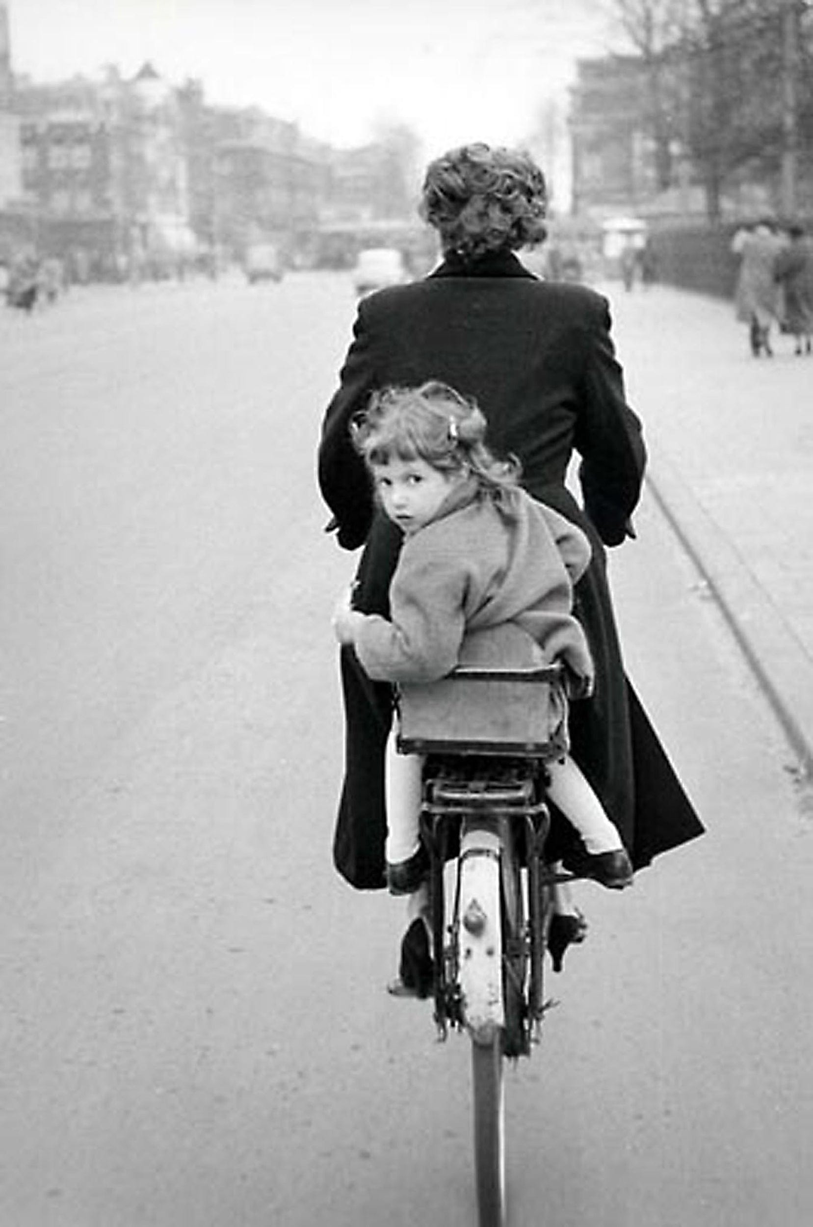 Brent Hannon photo Girl on Rear of Bike Copenhagen 1956, framed Art Works Gallery