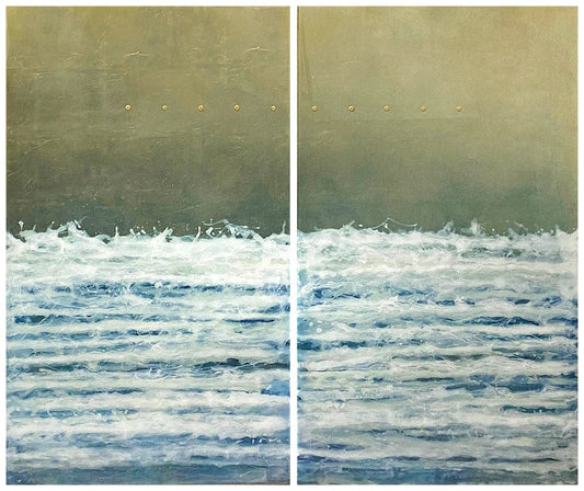 David Graff painting At the Shore diptych Art Works Gallery