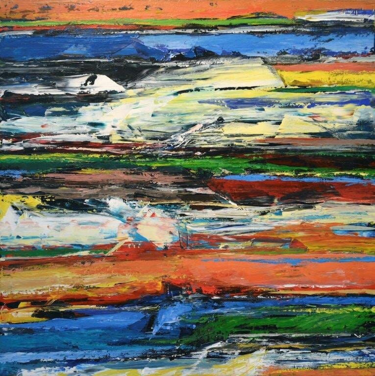 David Tycho painting Elemental No. 23, framed Art Works Gallery