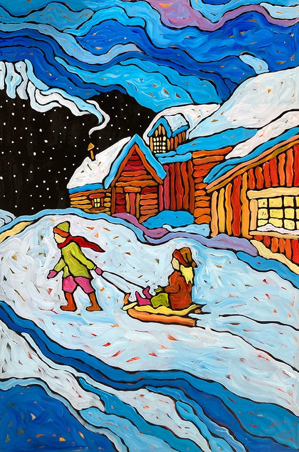 Deryk Houston limited edition Snow Sled Art Works Gallery