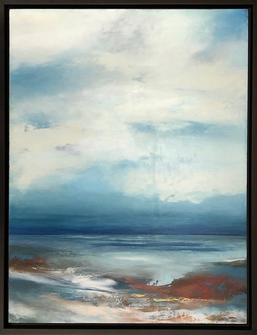 Kathleen Menges painting Along The Shore, framed Art Works Gallery
