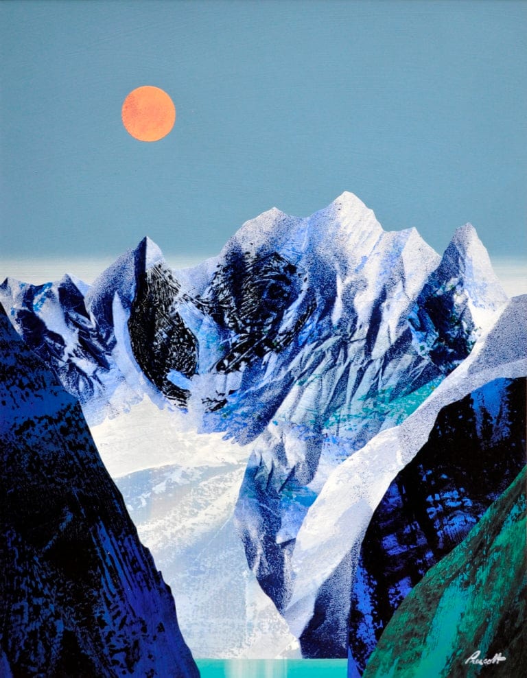 Ken Prescott painting Lake & Mountain Winter Art Works Gallery