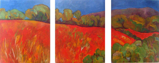 Margaret Devenyi painting Beautiful Sky triptych Art Works Gallery