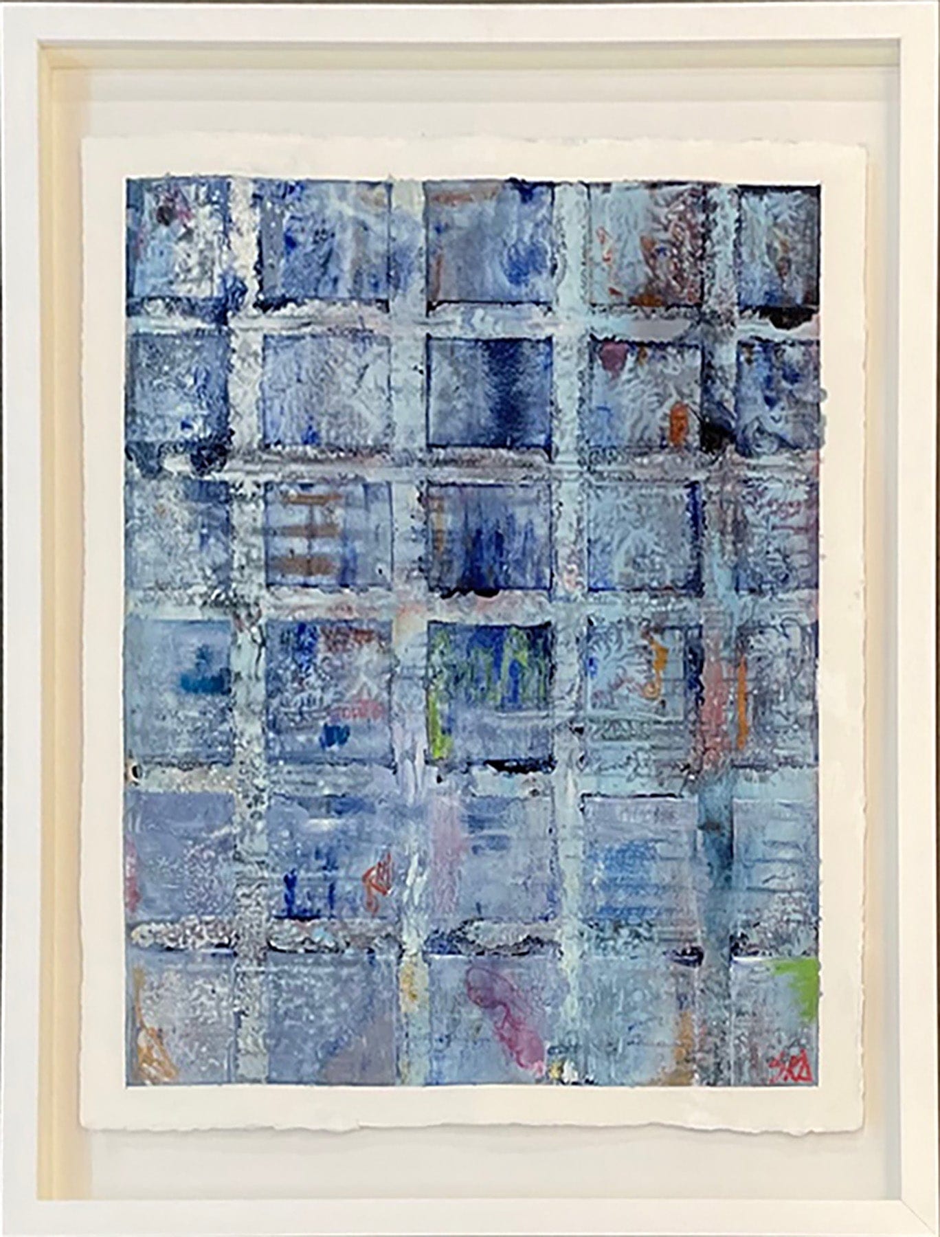 Sue Daniel painting Color Blocks #1, framed Art Works Gallery