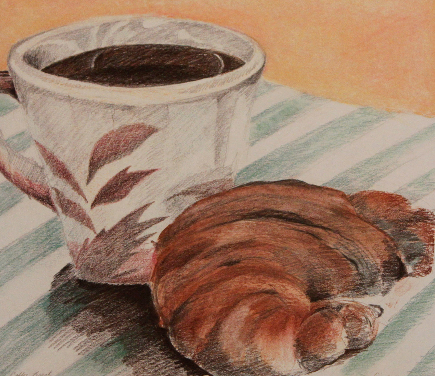 Susan Singleton limited edition Croissant & Coffee Art Works Gallery
